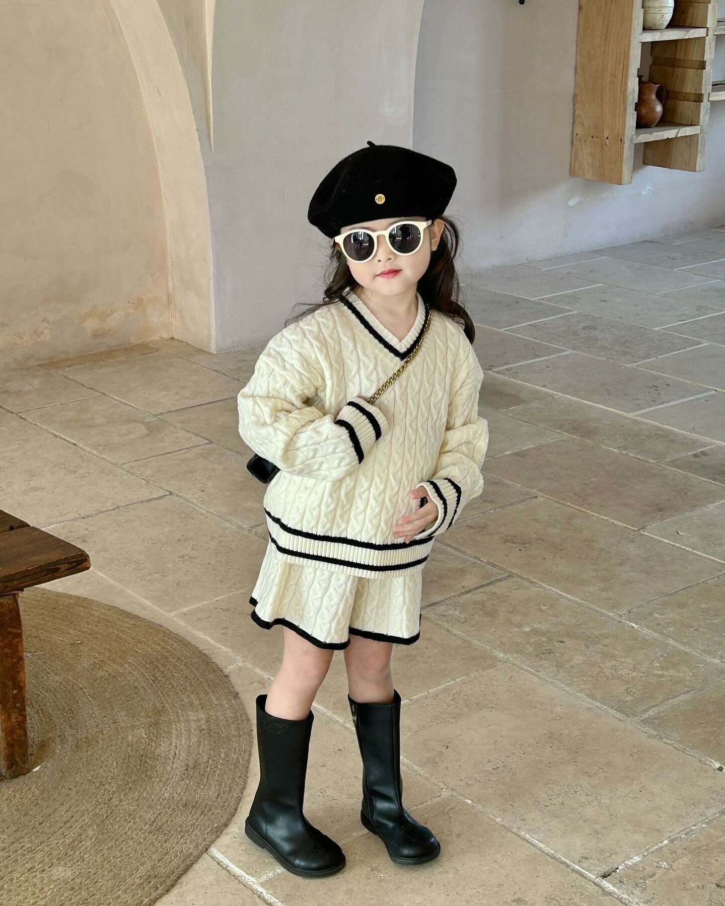 韓系麻花針織套裝