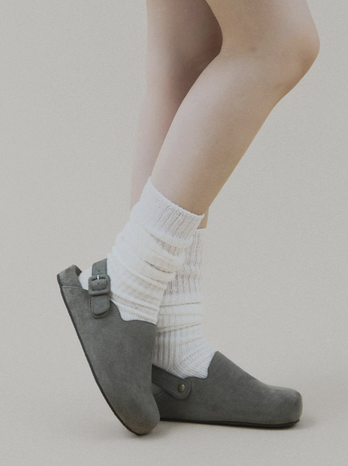 韓國連線🇰🇷 Folder Label 2way 勃肯拖 拖鞋 麂皮 絨面 米棕色 質感灰色 深棕色/預購