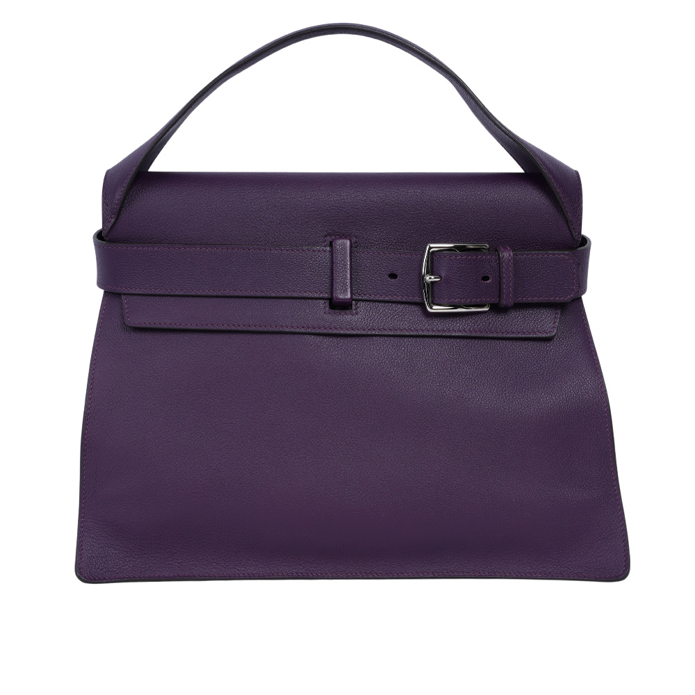 【HERMES】銀釦 Evercolor皮 Etribelt 皮帶扣設計手提包(極度紫)H065098CK5L