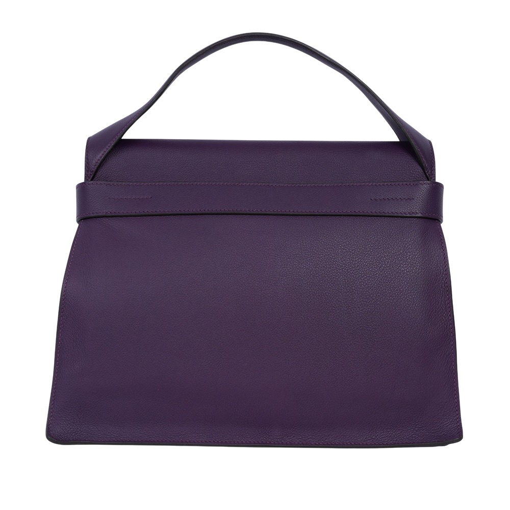 【HERMES】銀釦 Evercolor皮 Etribelt 皮帶扣設計手提包(極度紫)H065098CK5L