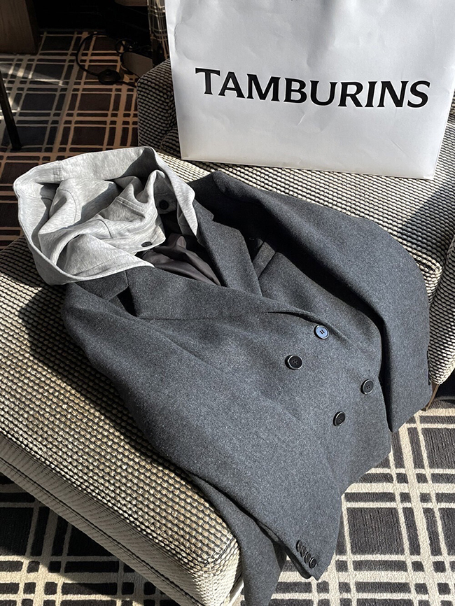 輕羊毛30%暖暖西裝連帽外套預購甜價-實拍照