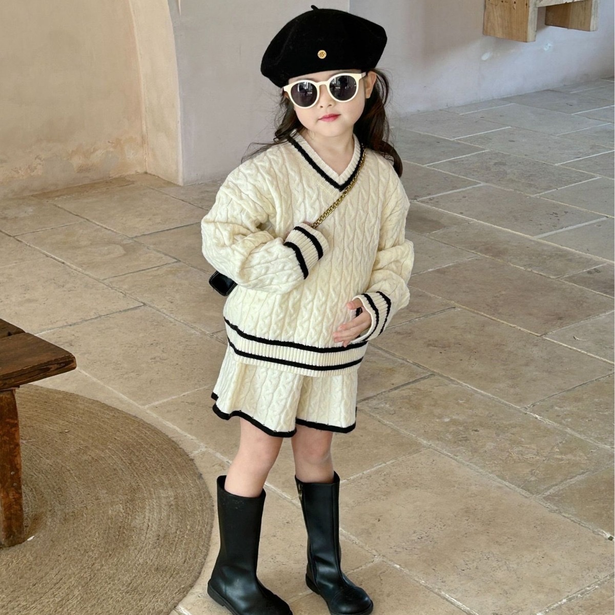 韓系麻花針織套裝