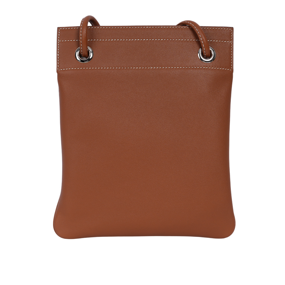 【HERMES】Cheri 小牛皮 Aline Mini 短背帶斜背包(金棕色)H077669CK37