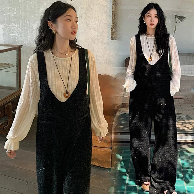 小香風連身褲-現貨實拍照