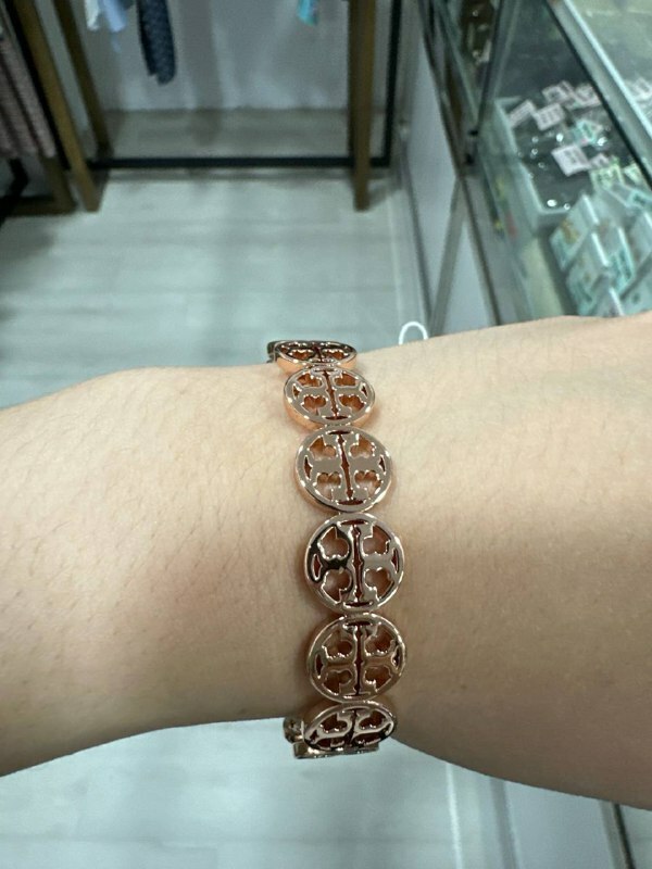 [S] TORY BURCH LOGO CUFF BRACELET,ROSEGOLD, 56603-654 (STB628)