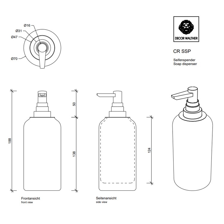Décor Walther CR SSP (0932800) Soap Dispenser *Display Item*