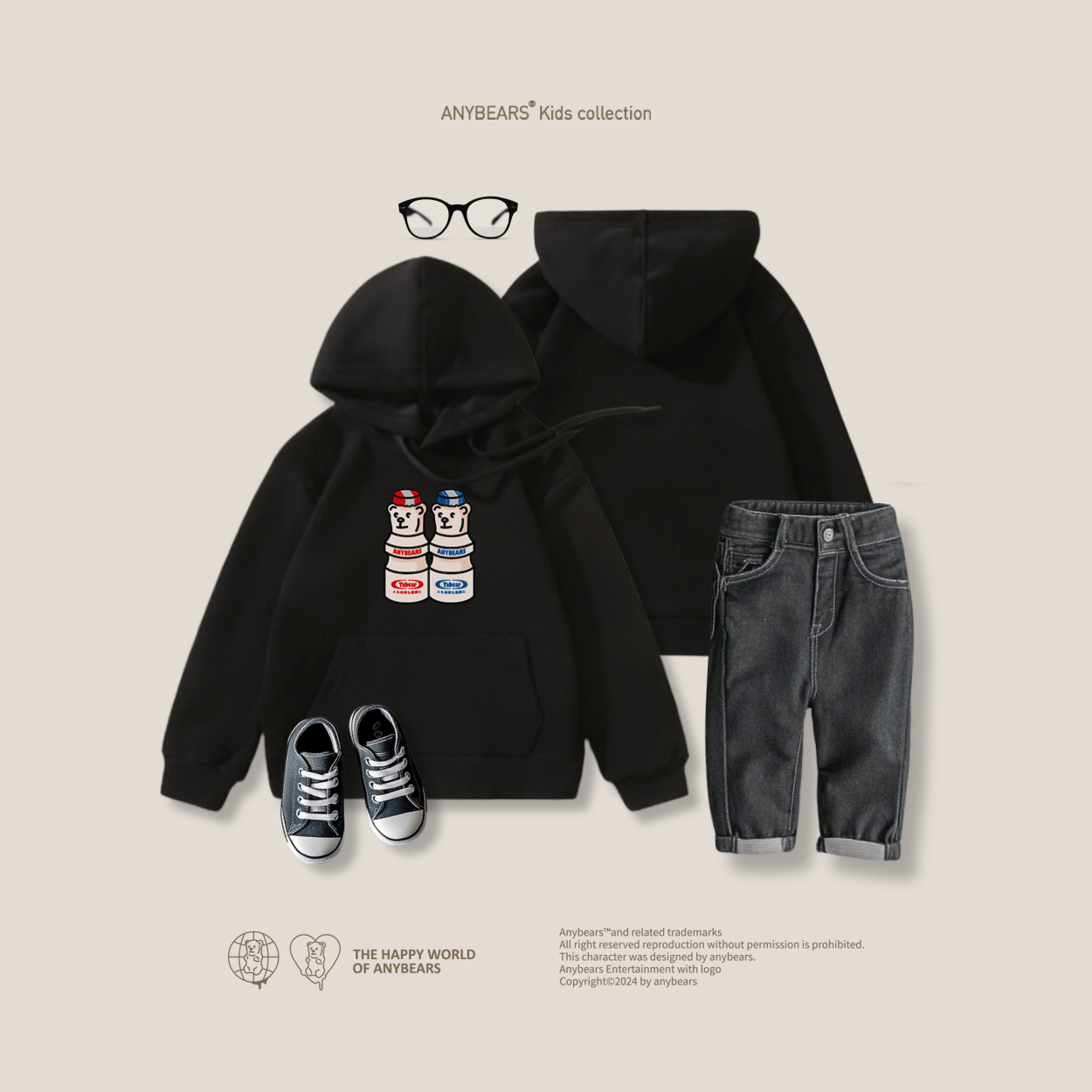 ANYBEARS® Kids Hoodie  Yakult BEAR 多多熊兒童帽T