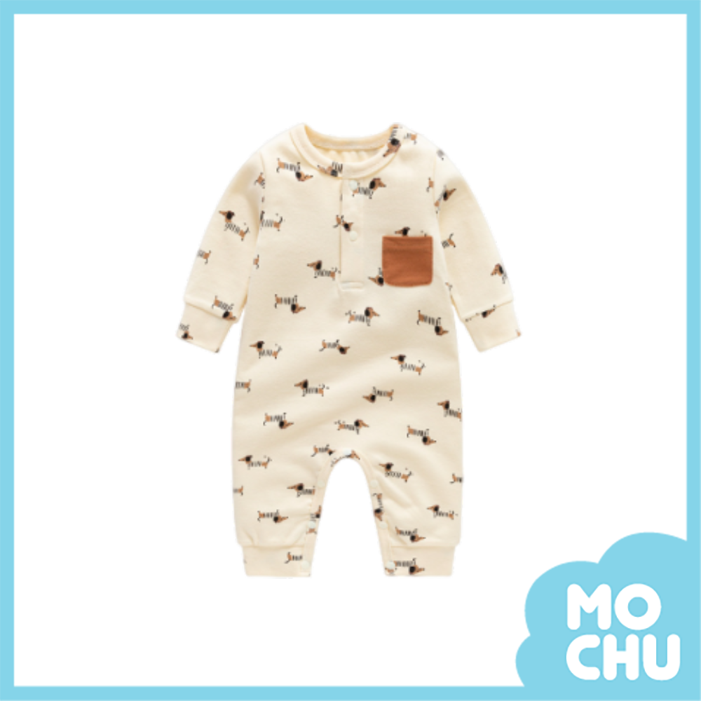 小狗散步長袖連身衣(二色)