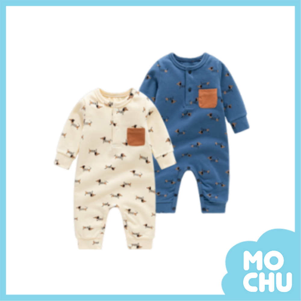 小狗散步長袖連身衣(二色)