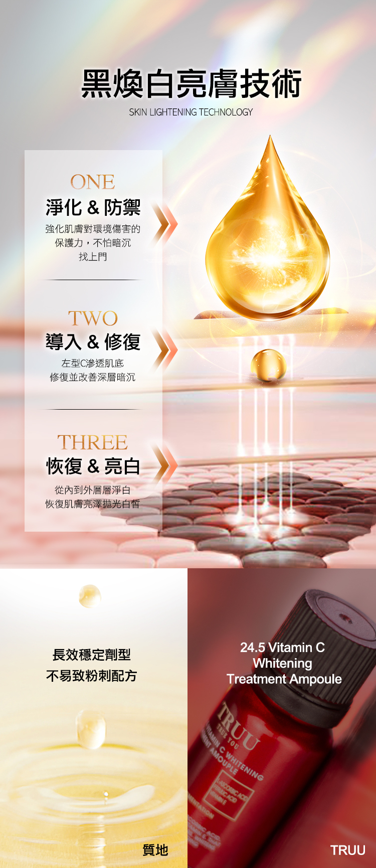 TRUU 24.5強效左型C美白安瓶 3G隨身瓶【暗沉特攻隊】