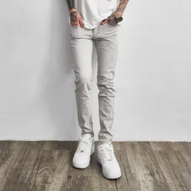 FABULOUS 基礎百搭款淺灰水洗牛仔褲 G301