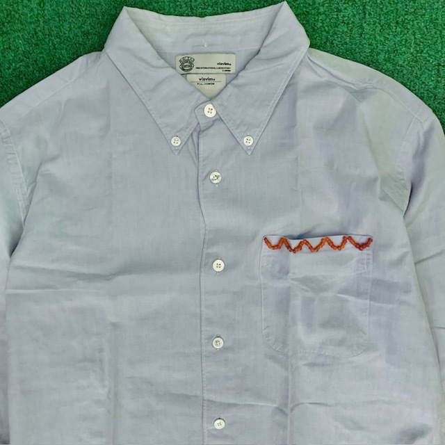 VISVIM BEADS B.D SHIRT L/S *GIZA (( USED A )) 中古美品 - BLUE SIZE 1 IN STOCK NOW (現貨發售中)