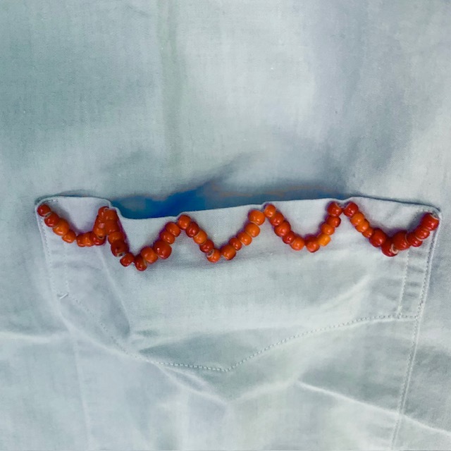 VISVIM BEADS B.D SHIRT L/S *GIZA (( CONDITION: A )) 中古美品 - BLUE SIZE 1 IN STOCK NOW (現貨發售中)