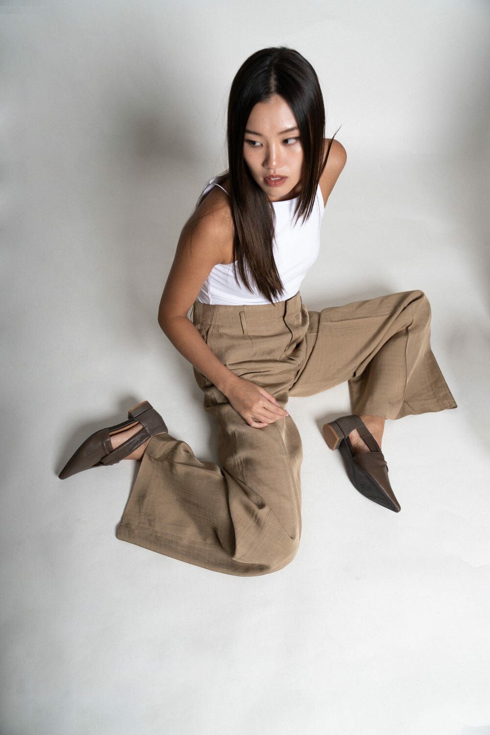 LB # Ophelia 𖦞 Pointed Toe Mixed Leather Heels