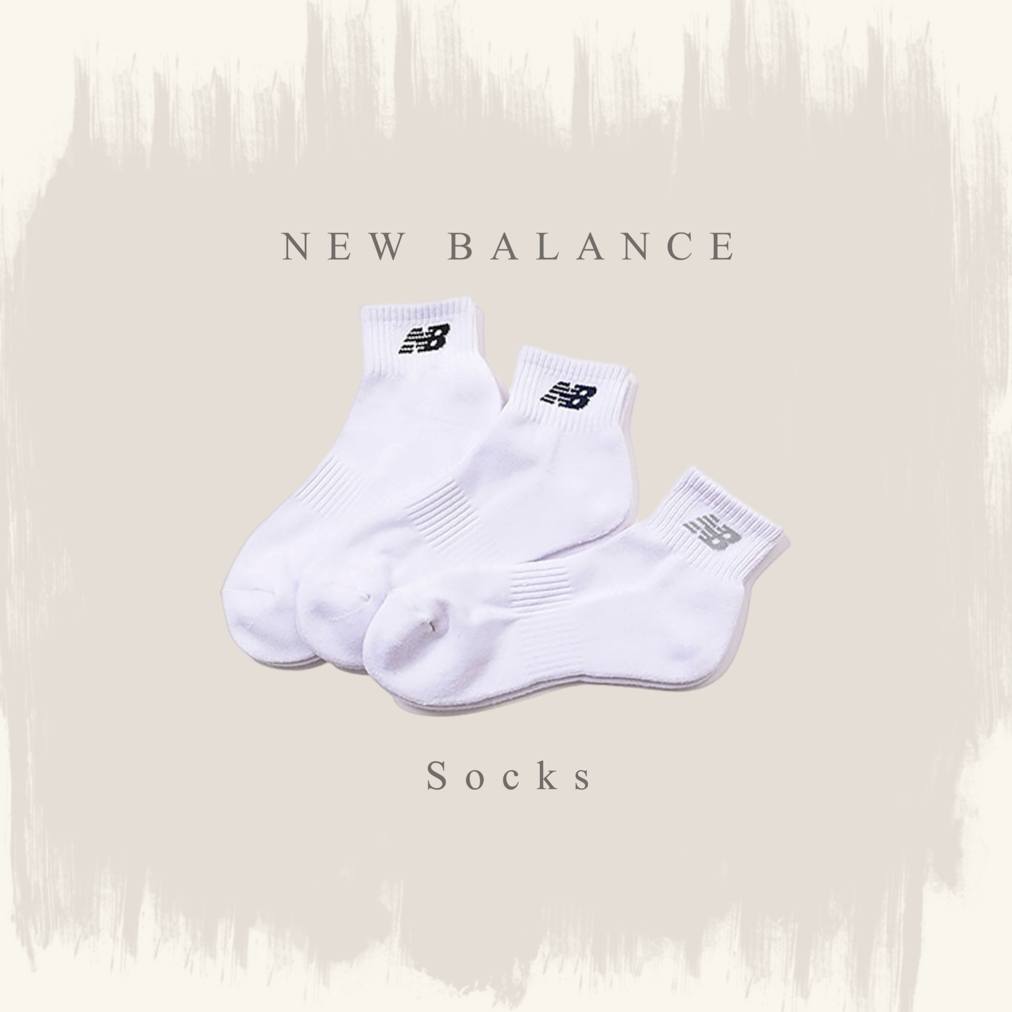 NEW BALANCE NB LOGO三色 中筒襪 三雙一組 厚磅 日本線 SOCKS