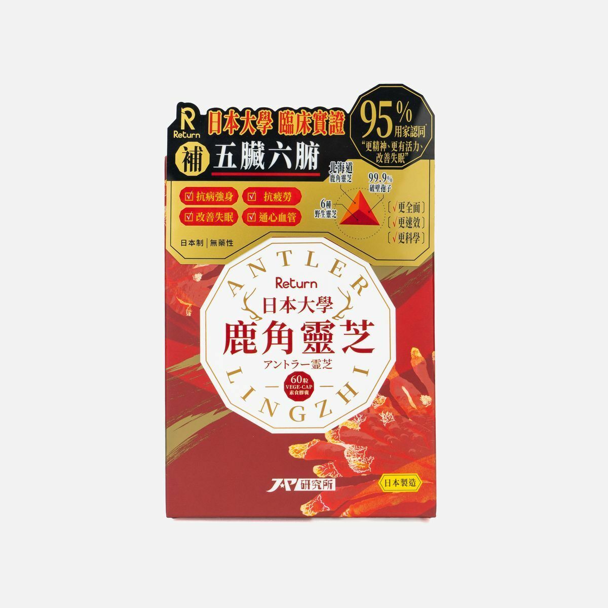 Return 回本 日本大學鹿角靈芝 日本靈芝 60粒