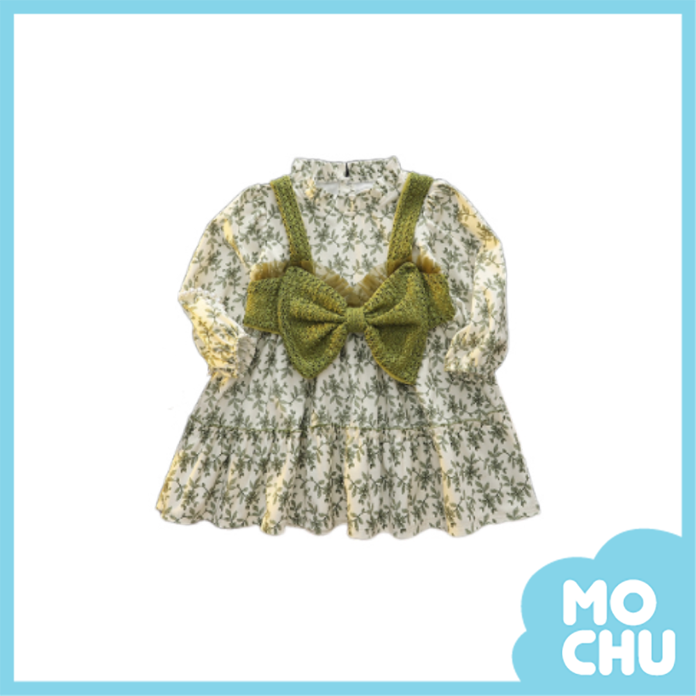 花園藤蔓長袖連身裙