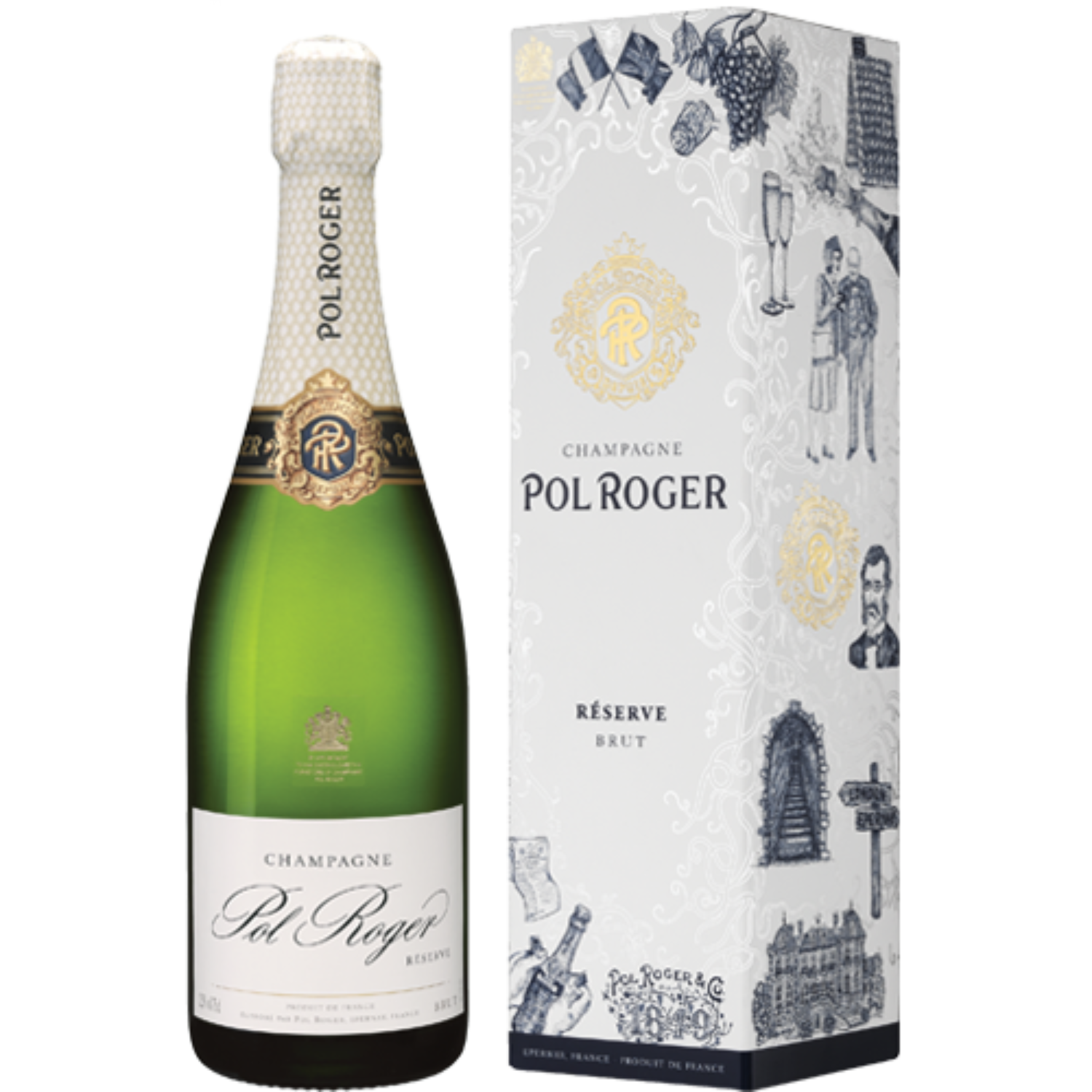 Pol Roger Brut Reverse NV with Gift Box 1.5L (WS92)