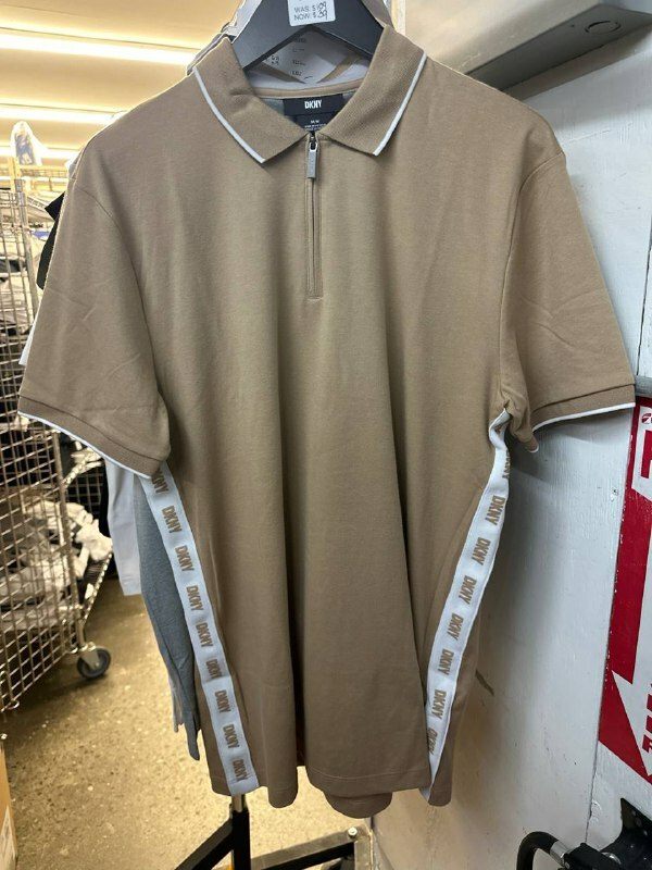 [S] DKNY QUARTER ZIP SPORT POLO,KHAKI, M2361123-KHK (SD1113)