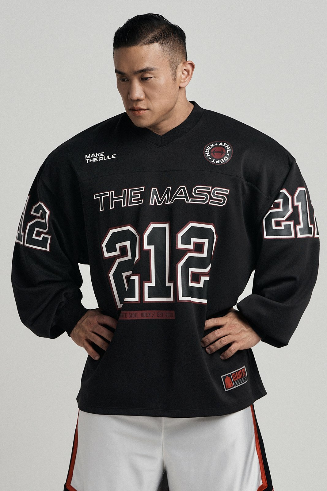 HDEX The Mass 212 Giant Fit Rugby Jersey Long Sleeve - BLACK
