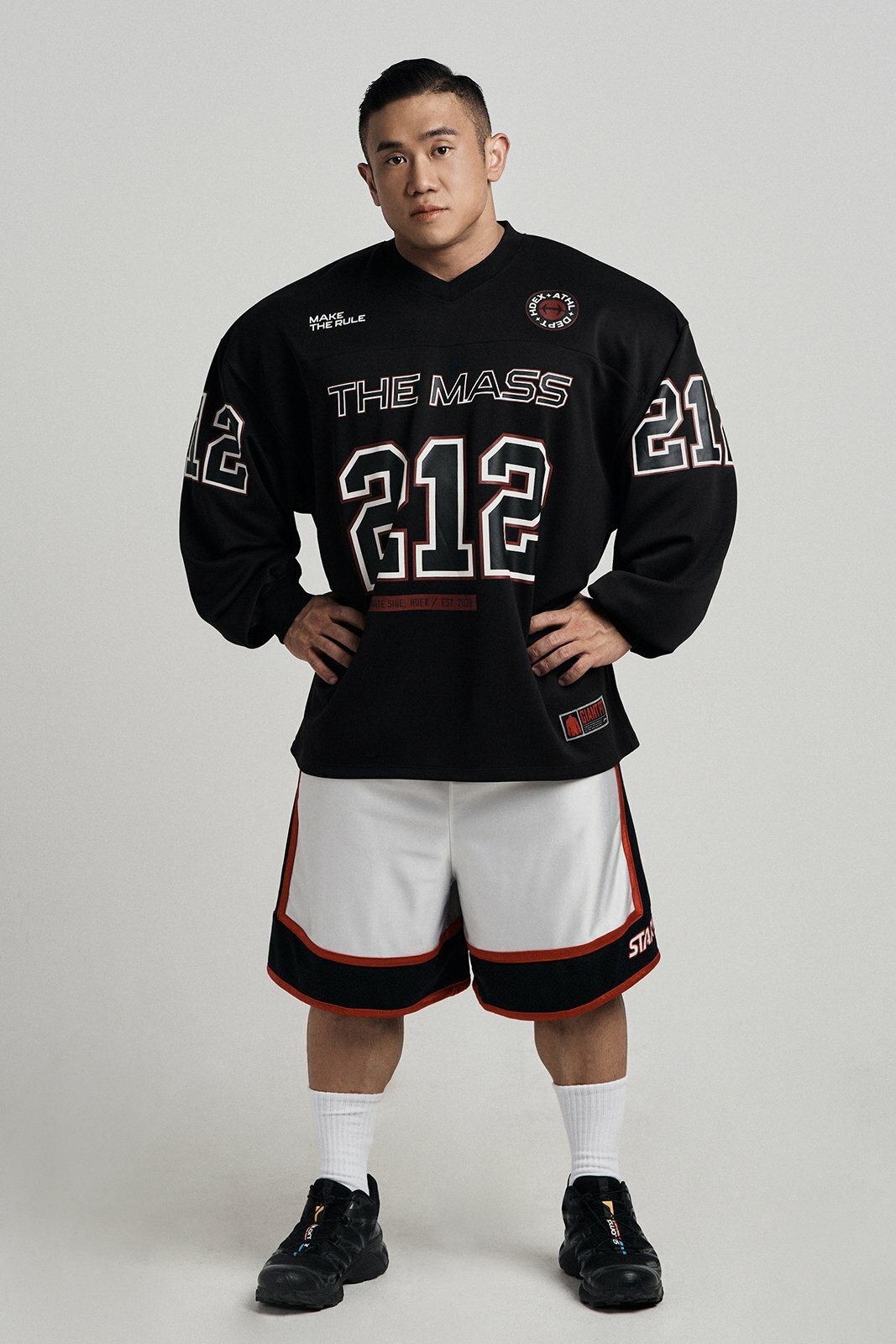 HDEX The Mass 212 Giant Fit Rugby Jersey Long Sleeve - BLACK