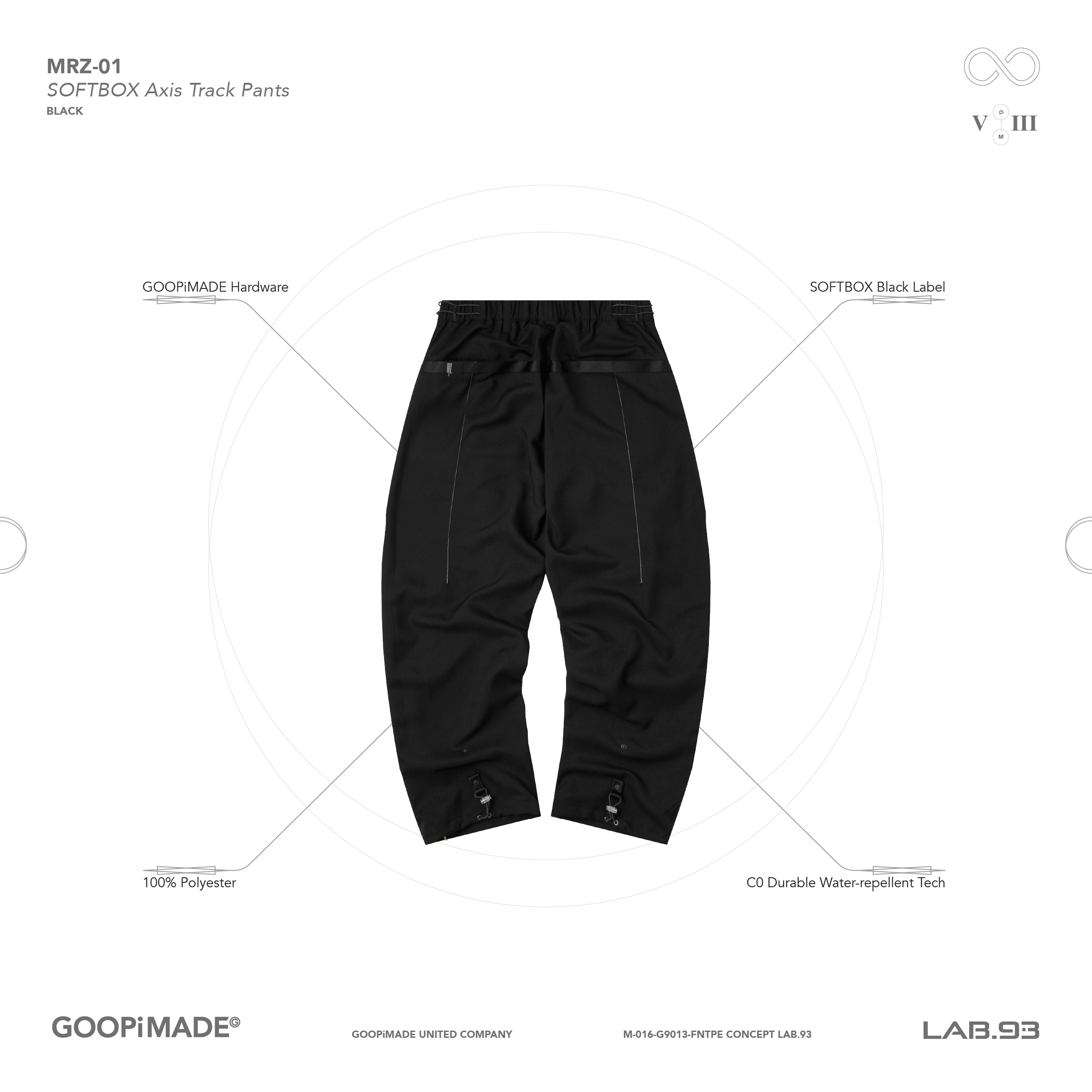 MRZ-01” SOFTBOX Axis Track Pants - Black