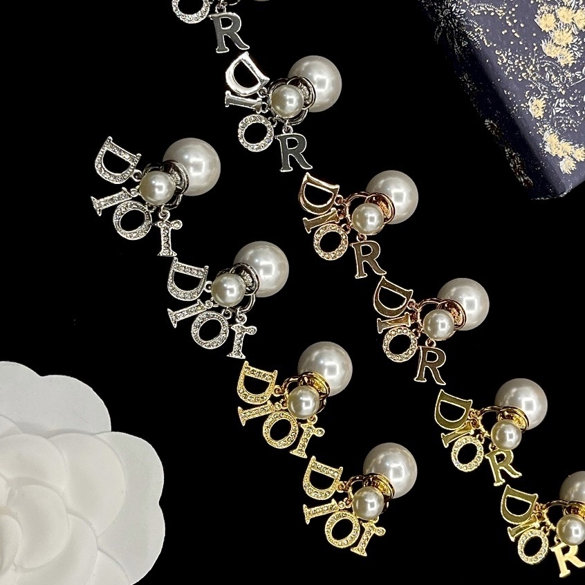 D”18k經典字母鑽夢幻後扣珍珠系/獨家高奢定製三色