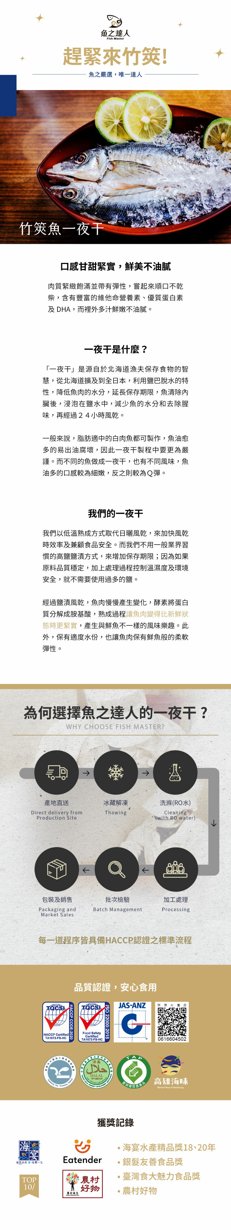 竹筴魚菲力一夜干介紹圖