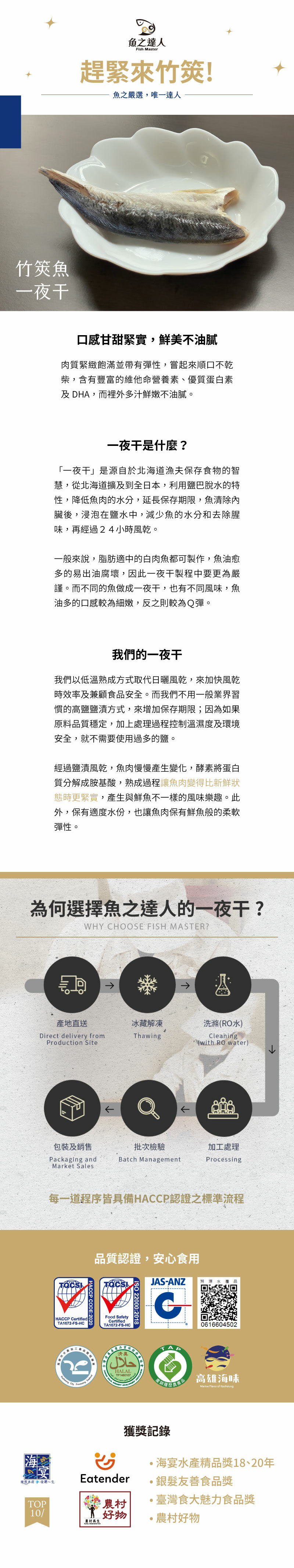 竹筴魚菲力一夜干介紹圖