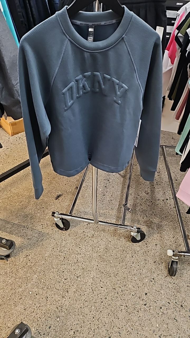 [S] DKNY VARSITY LOGO PULLOVER,TURBULENCE, DP4T9946-F40 (SD1124)