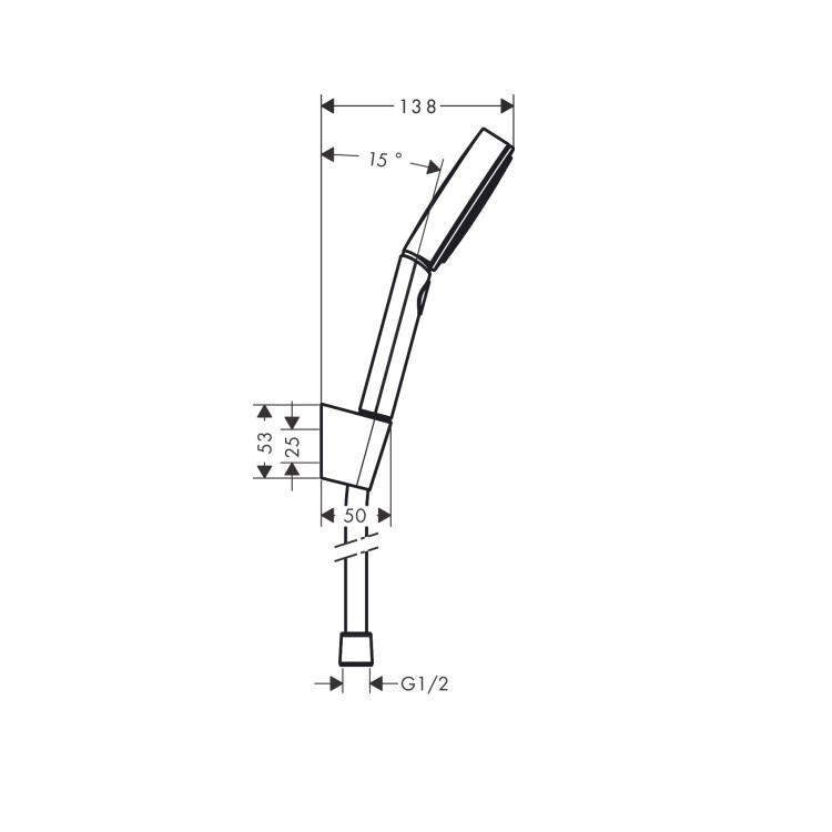 hansgrohe Pulsify Select 24305, -000 Shower holder set 105 PowderRain 3jet relaxation EcoSmart with 160cm hose