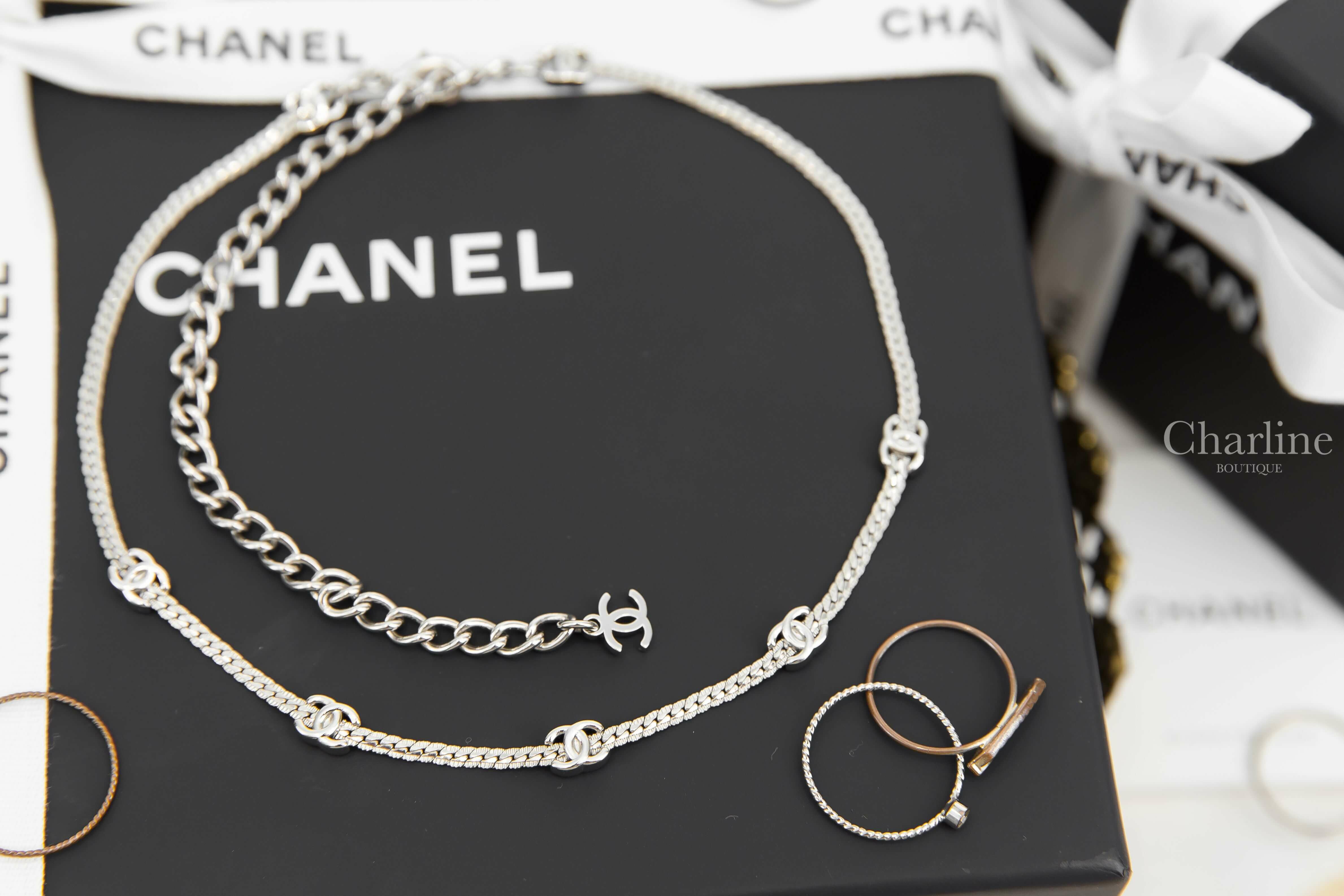 Chanel Choker 銀色五顆CC頸鏈