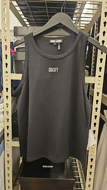 [S] DKNY RHINESTONE STUD TANK,BLACK/SILVER, DJ4T1197-BSV (SD1127)