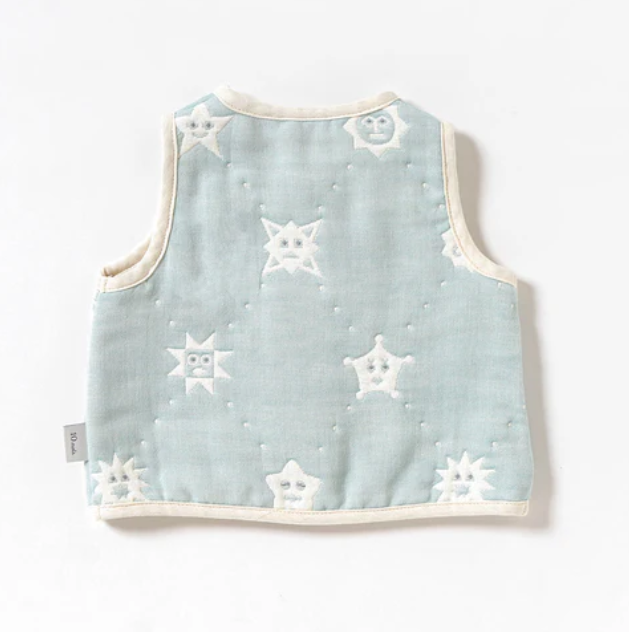 日本製 10MOIS tupera tupera 六層紗前扣背心 (約0-3歲）