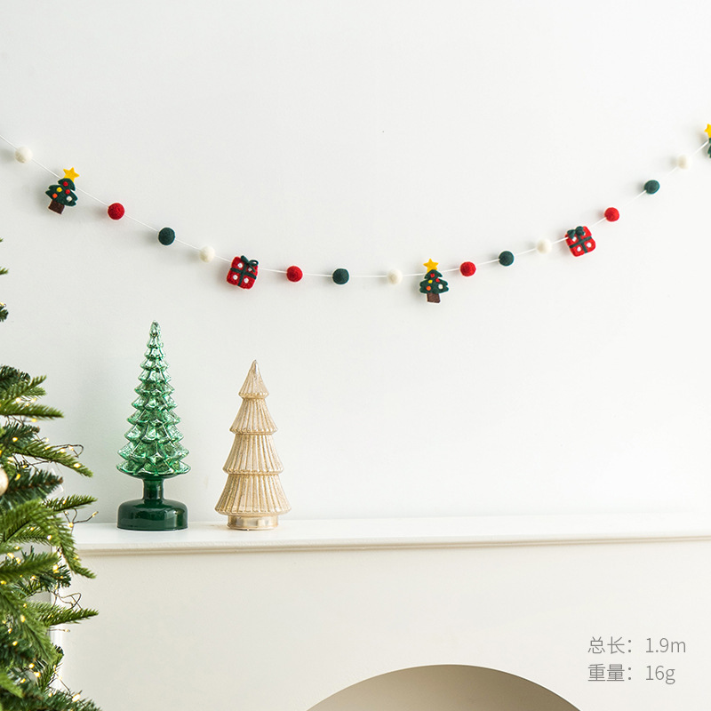 《5193》聖誕羊毛氈拉旗掛飾