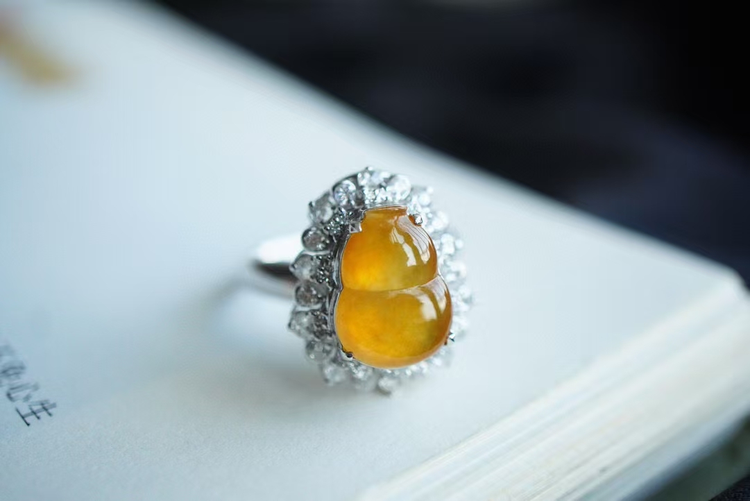 119817 冰種黃翡葫蘆戒指吊墜兩用款