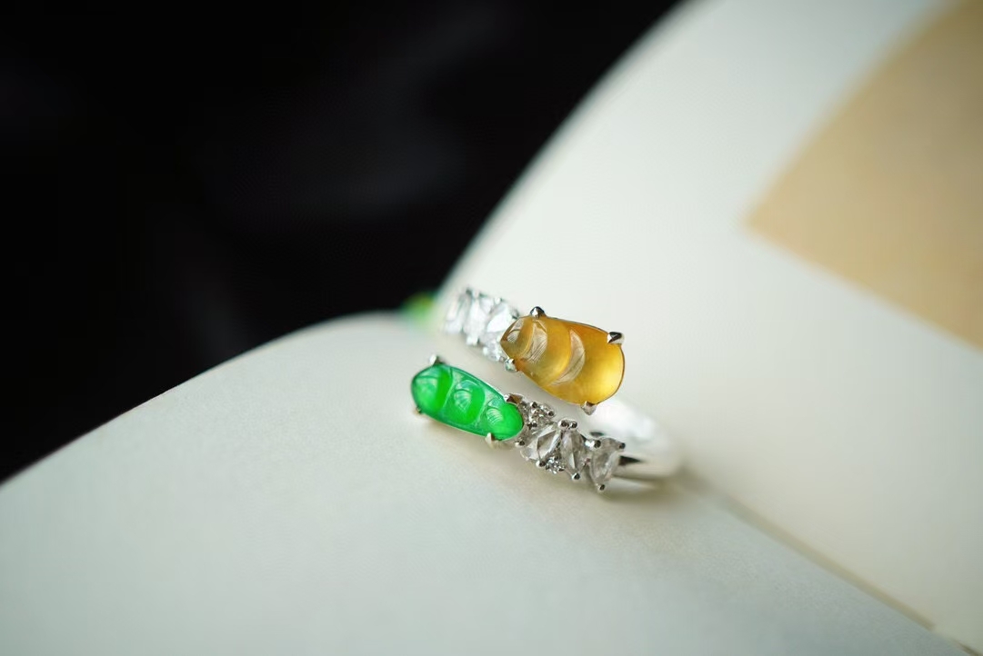 翡翠戒指,天然翡翠A玉, 緬甸玉, Jade, Jadeite