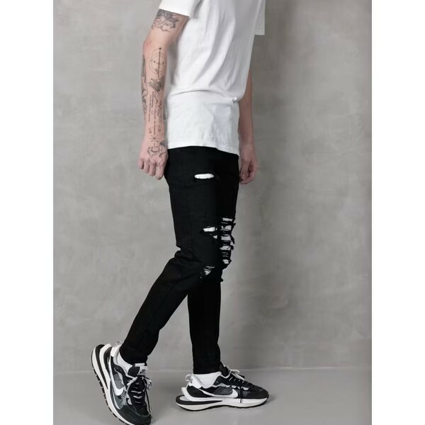 FABULOUS 熊貓黑色補丁牛仔褲 G308