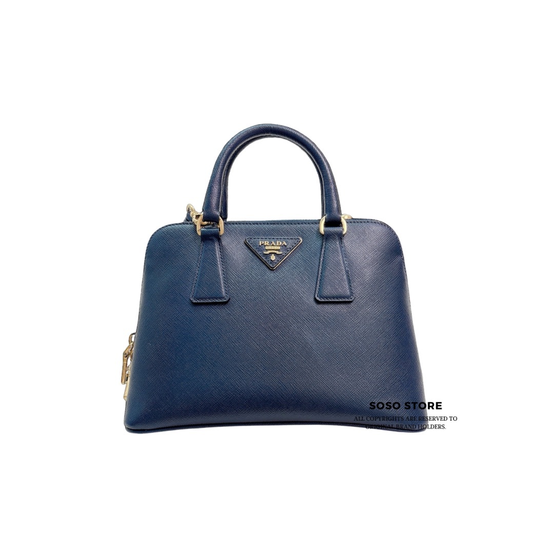 Prada 2 Way Shoulder Bag - Blue / Ghw