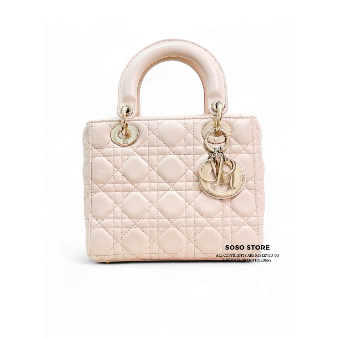 Dior Lady Dior Small - Pink / Ghw