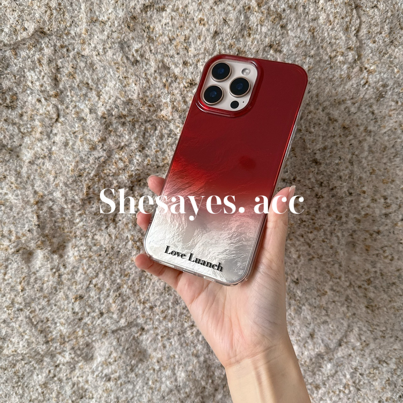 IPHONE 漸層夕陽紅手機殼