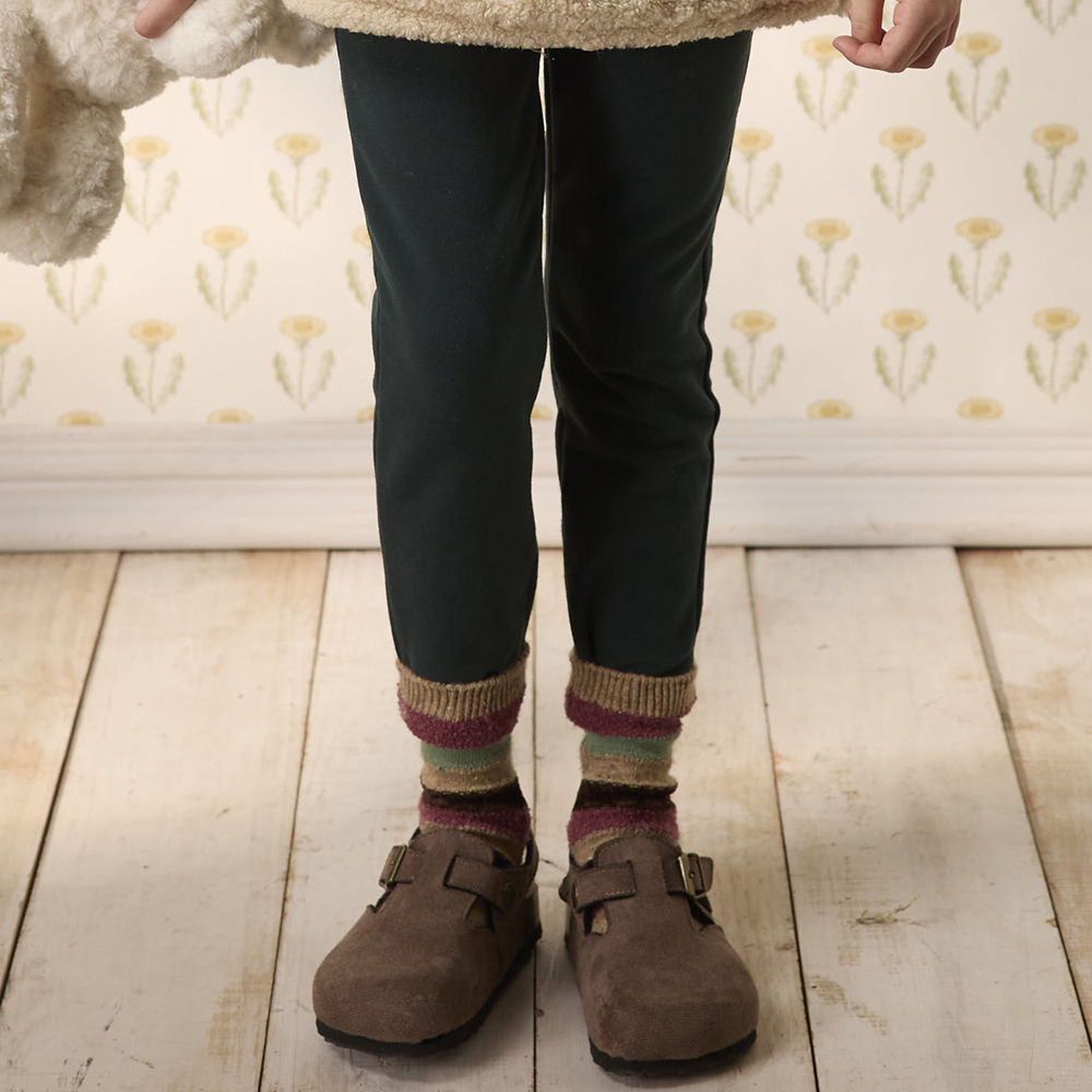 PIPPY  優雅袋口剪接蕾絲長褲 綠