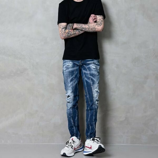 FABULOUS Transformers拼接3D水洗牛仔褲 G316