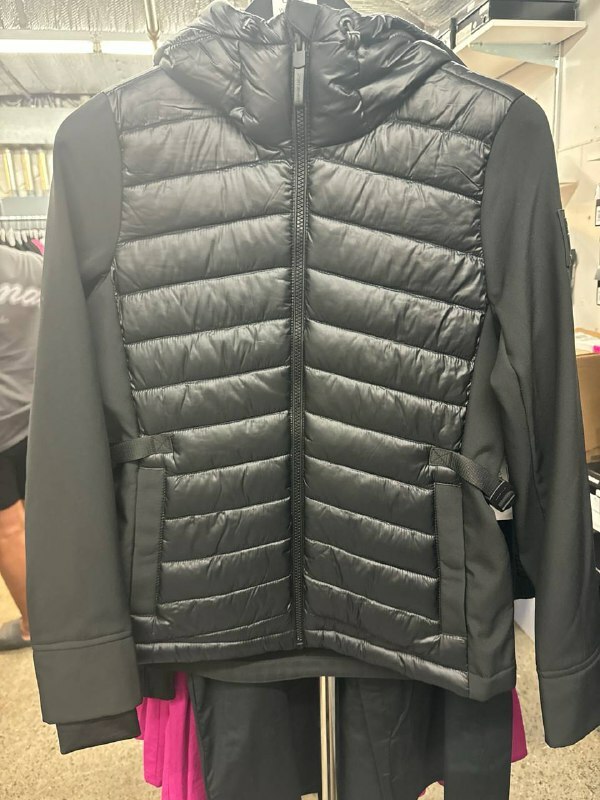 [S] DKNY SOFT SHELL MIXED FULL ZIPED JACKET,BLACK, DP4J9460-BLK (SD1135)
