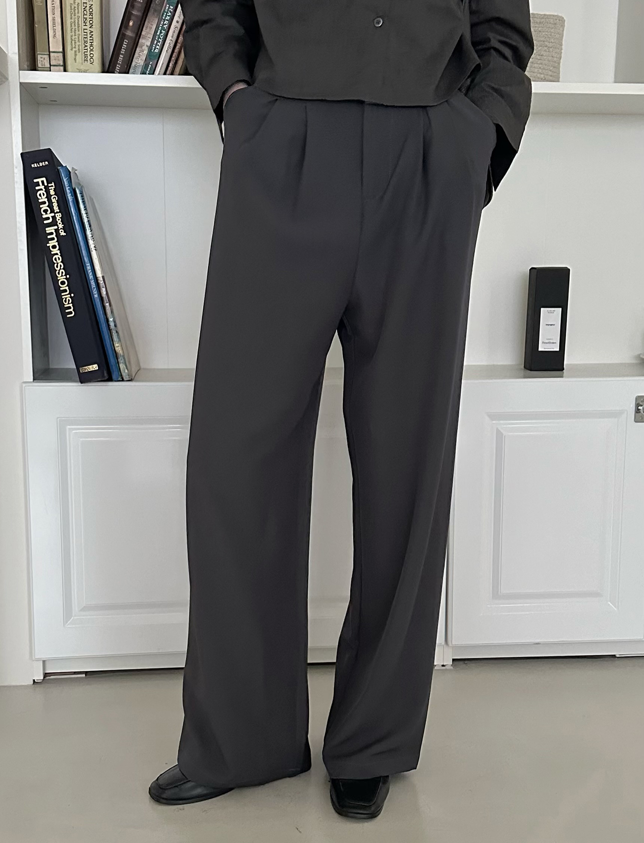 極簡質感落地西裝褲