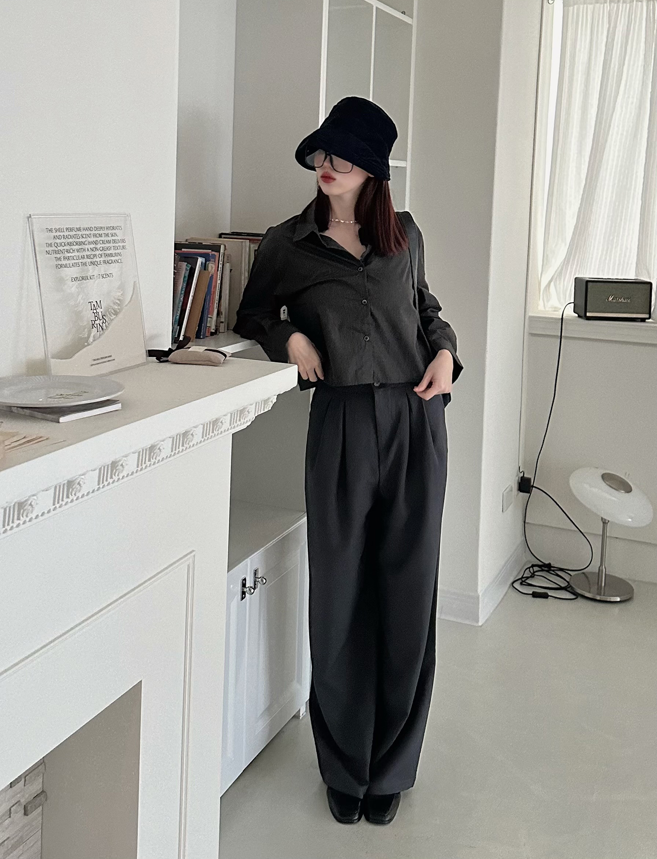 極簡質感落地西裝褲