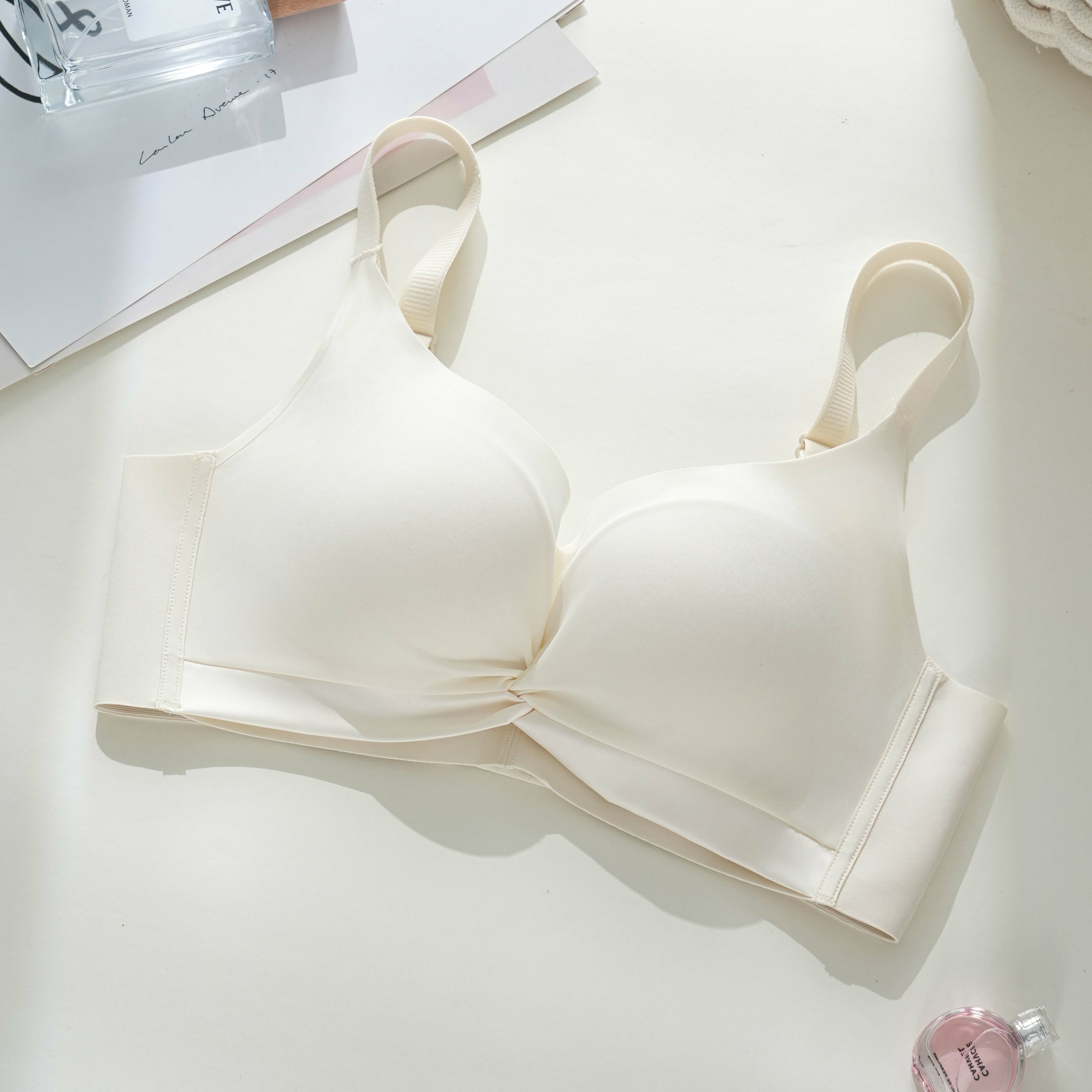 Ambiance扭結輕塑蠶絲無鋼圈調整型內衣-白色 (4色)