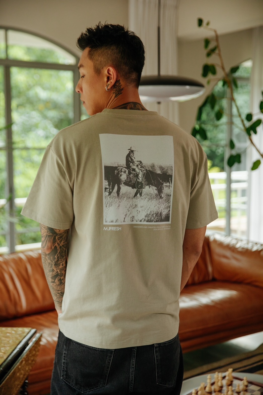 MJF western cowboy crop Tee