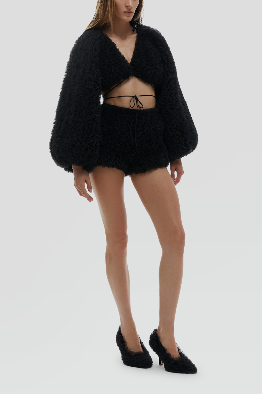 SELEZZA｜MERCY 荷葉泡泡袖短版開襟衫