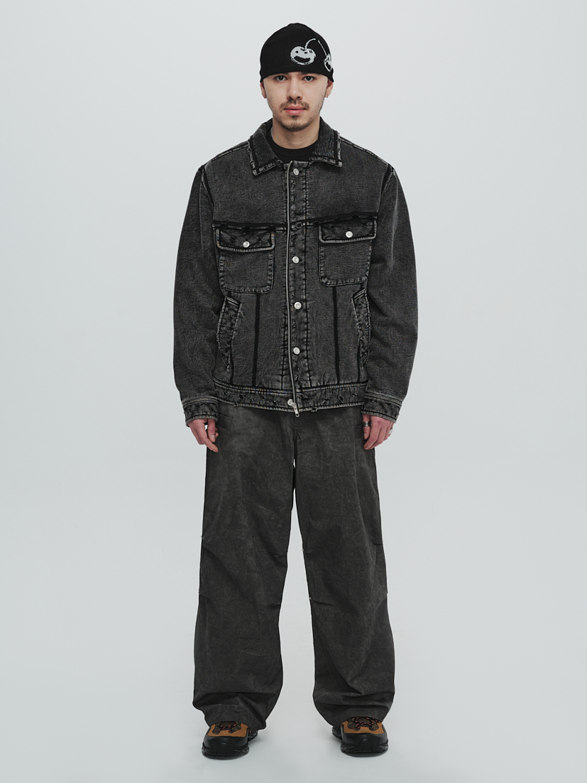 PLATEAU STUDIO / Washed sweat jacket - Washed black
